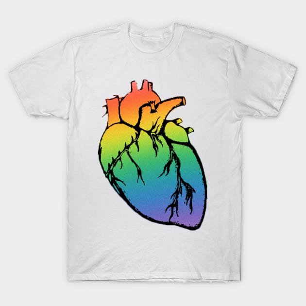 Rainbow Heart T-Shirt by ThePureAudacity